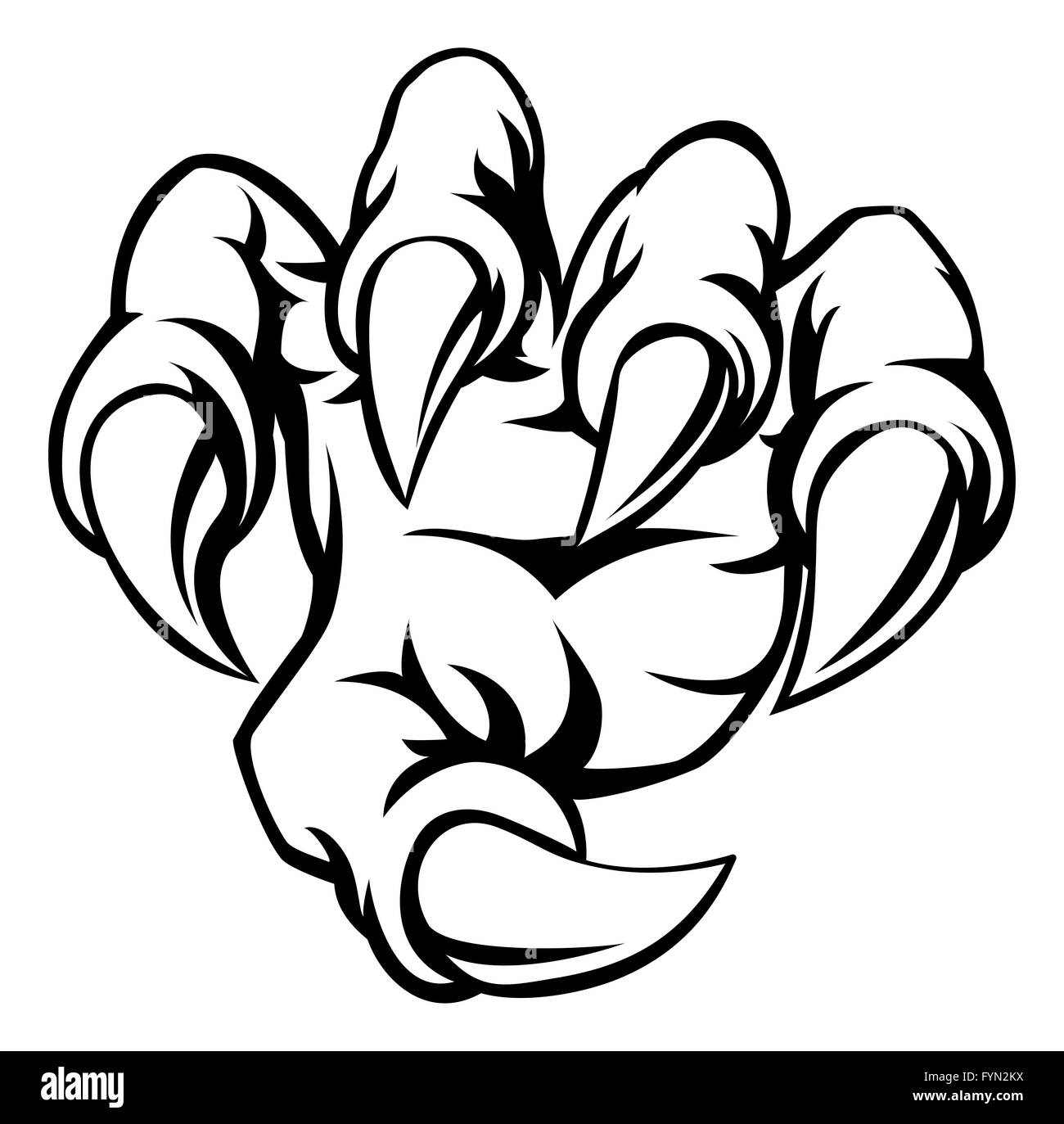 Un dessin animé part monster claw illustration Banque D'Images