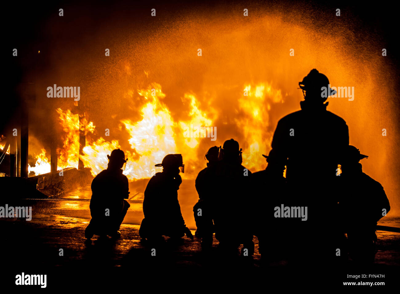 L'incendie Les pompiers de l'évaluation Banque D'Images