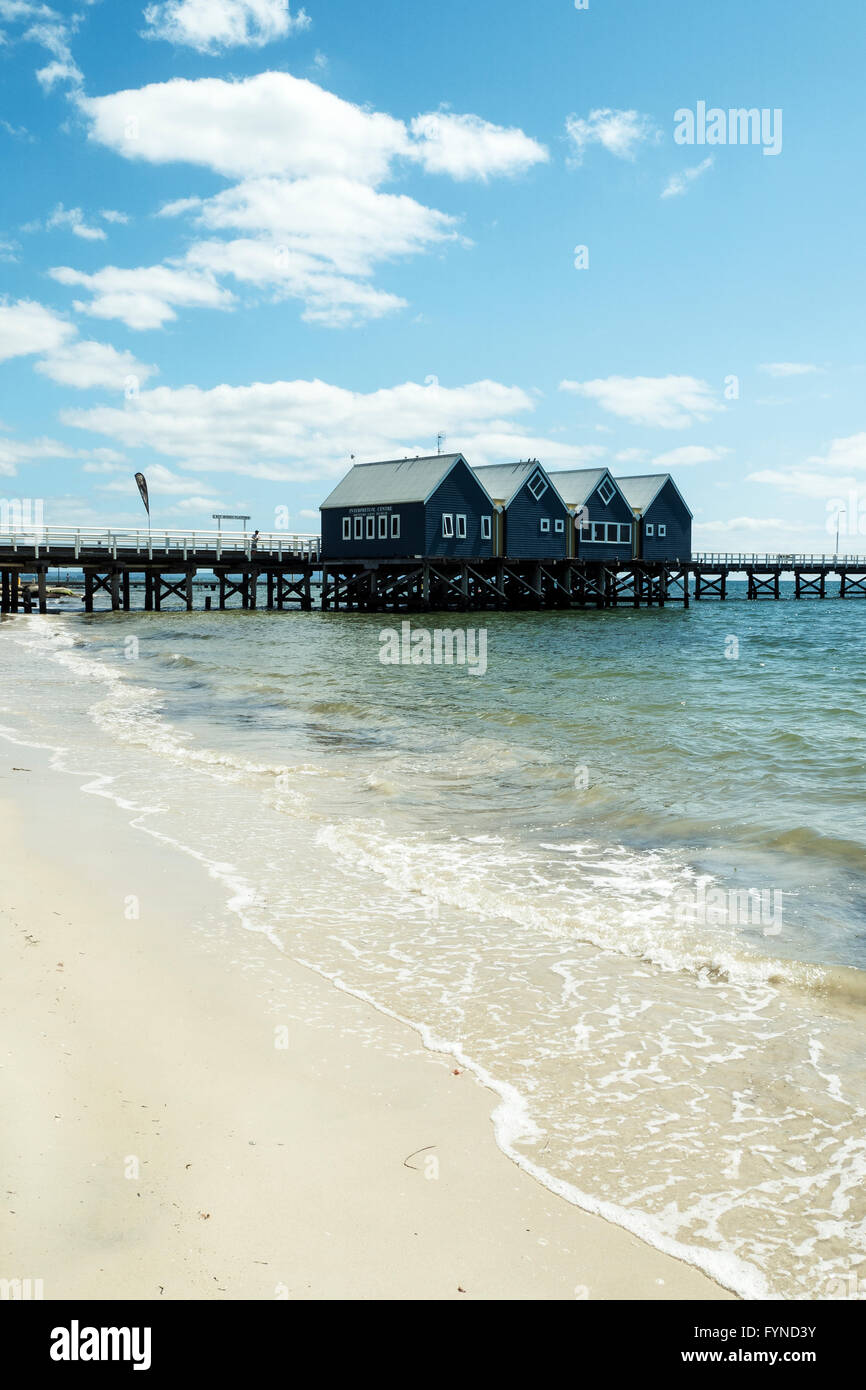 Busselton Jetty, Busselton, au sud de Perth, Australie occidentale. La plus longue jetée en bois de l'hémisphère sud Banque D'Images