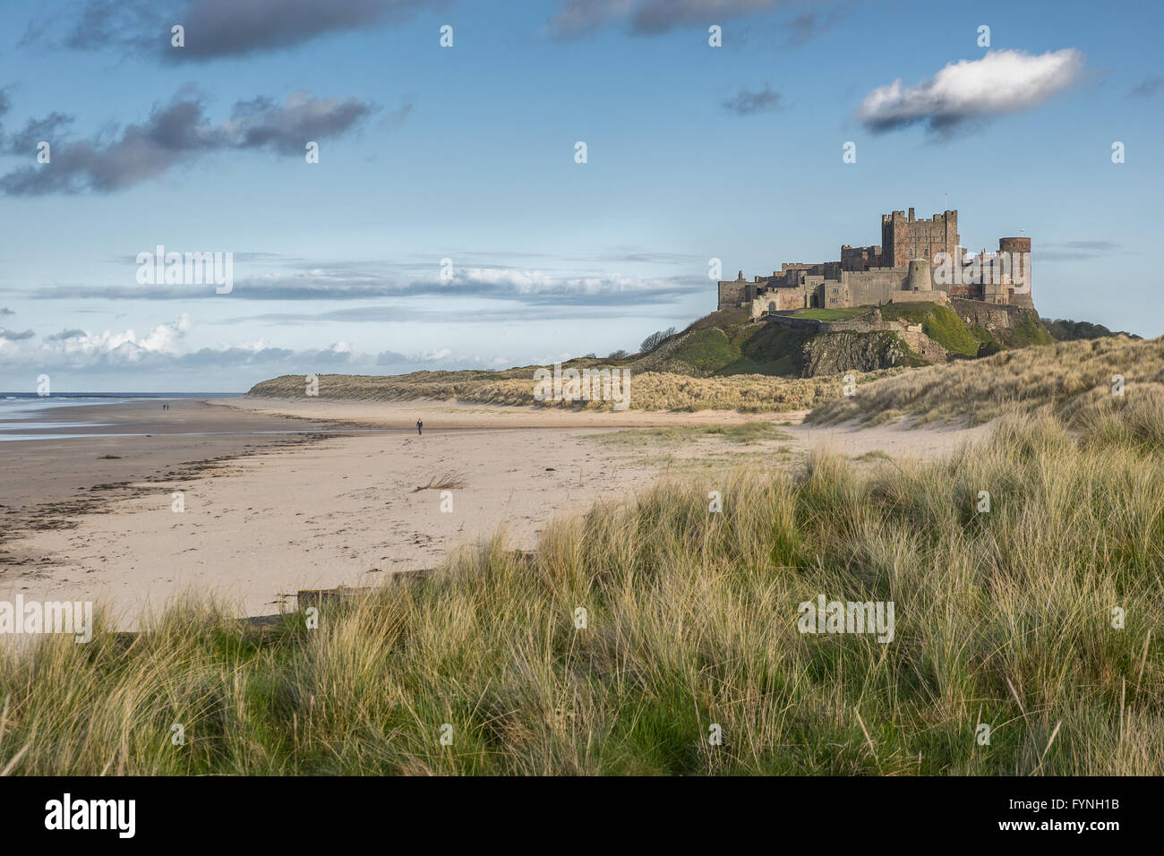 Château de Bamburgh sur la côte de Northumbrie Banque D'Images