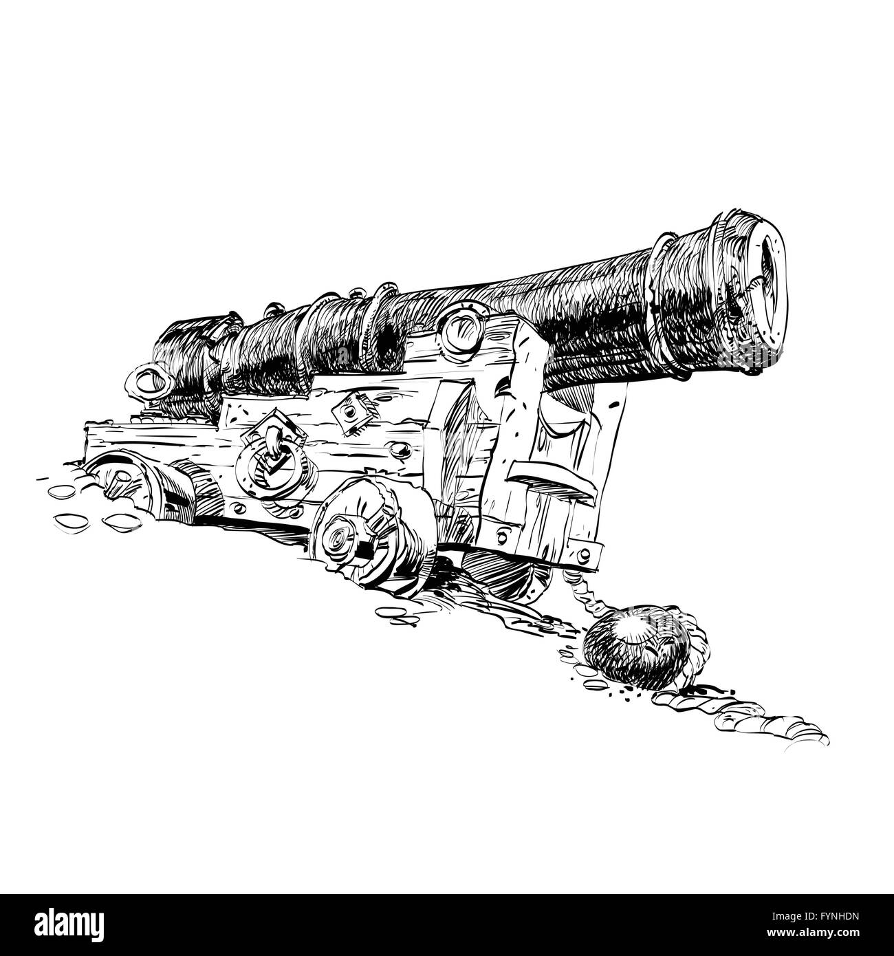 Graphiques vectoriels pirate Cannon Illustration de Vecteur