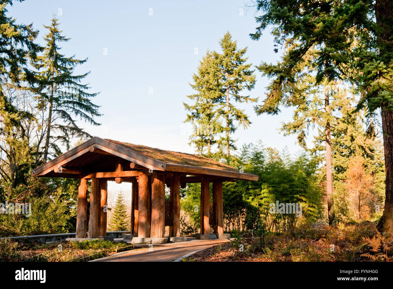 Structure dans Washington Park Arboretum Banque D'Images