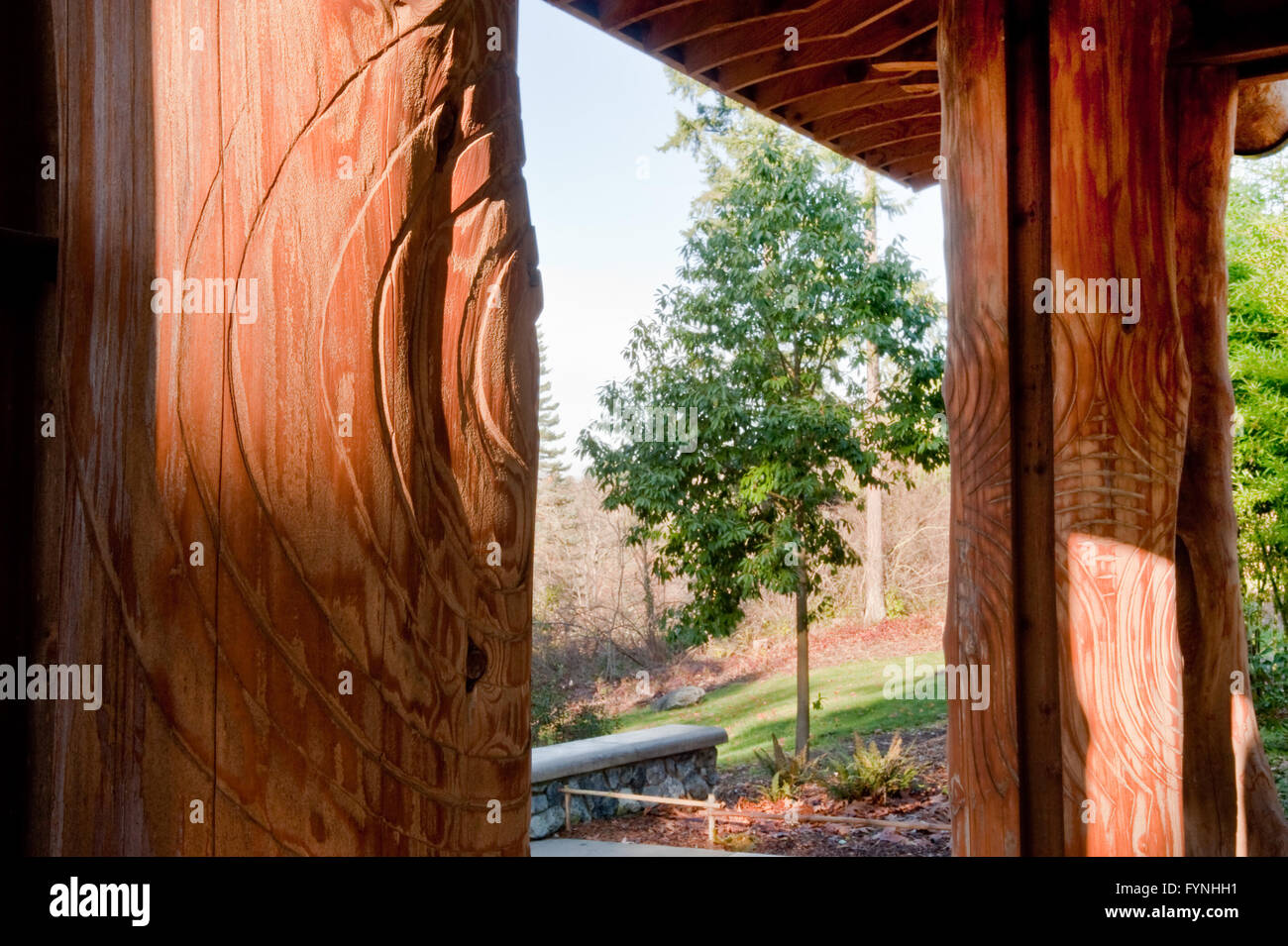 Structure dans Washington Park Arboretum Banque D'Images