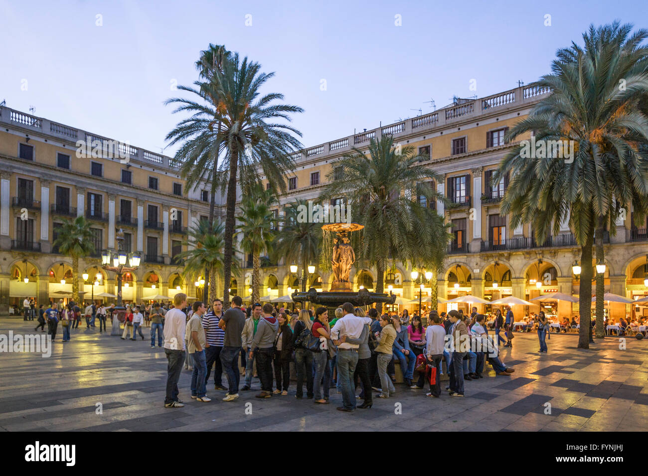 Plaça Reial, Piaza Real, Plaza Reial, Royal Plaza, Barri Gotic, Barcelone, Catalogne, Espagne Banque D'Images