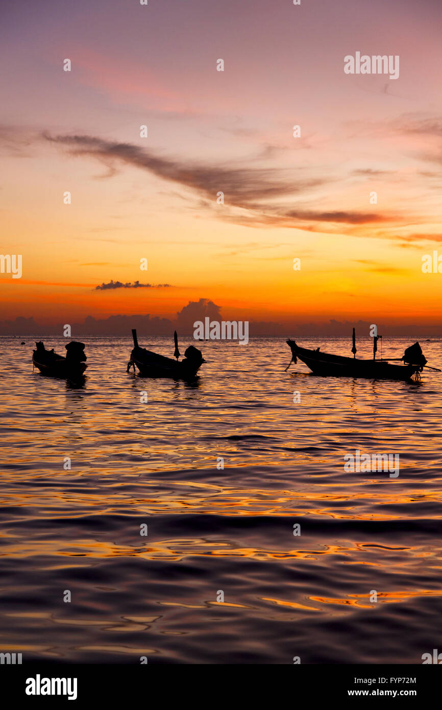 Mer de Chine du sud lever de voile et de la mer en thailande Kho Tao Banque D'Images