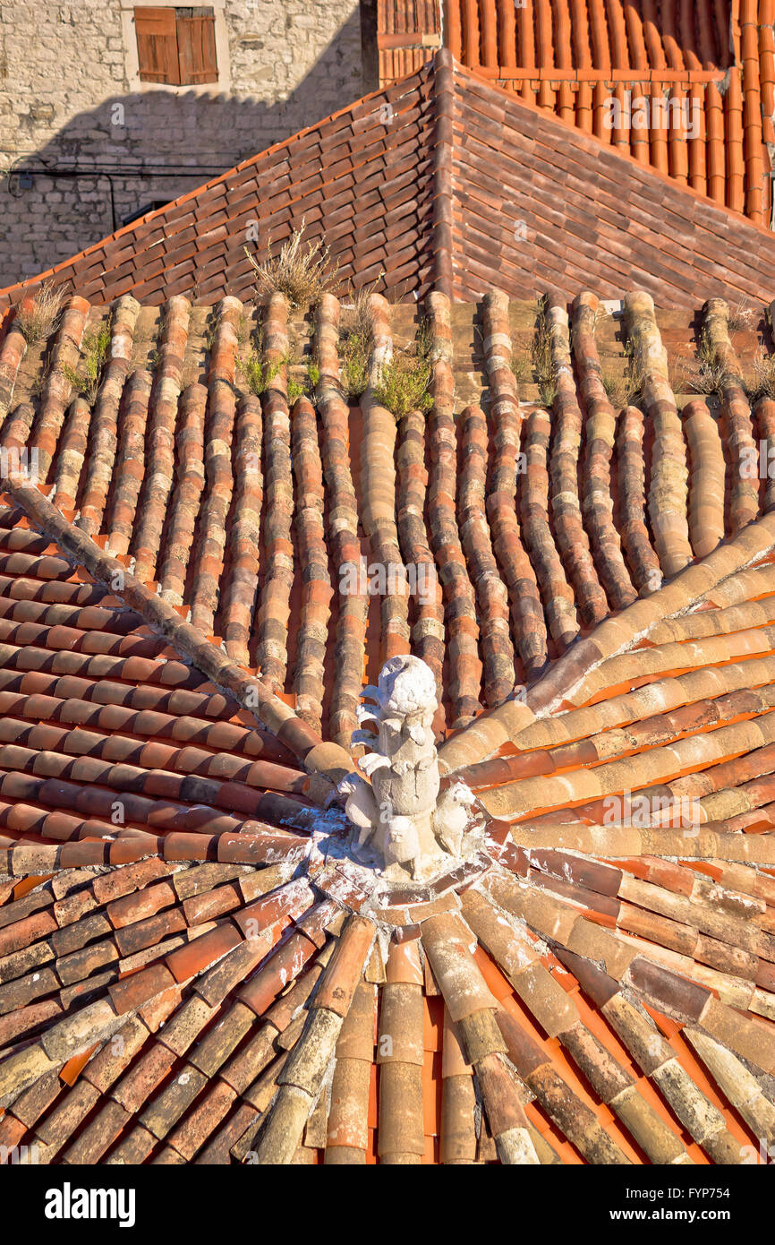 Vieux toits de style méditerranéen de Split Banque D'Images