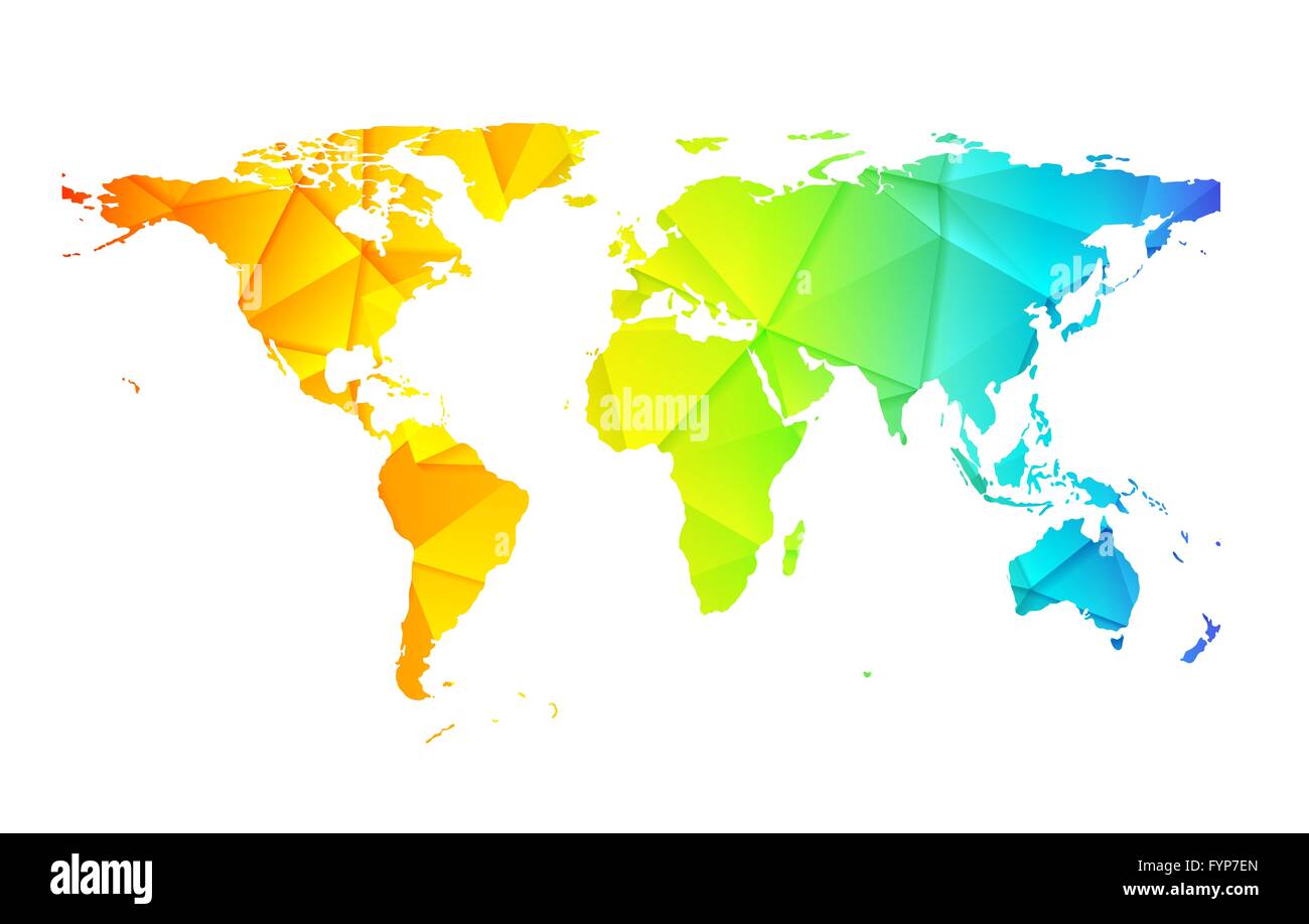 Poly world map terre basse abstract background Banque D'Images