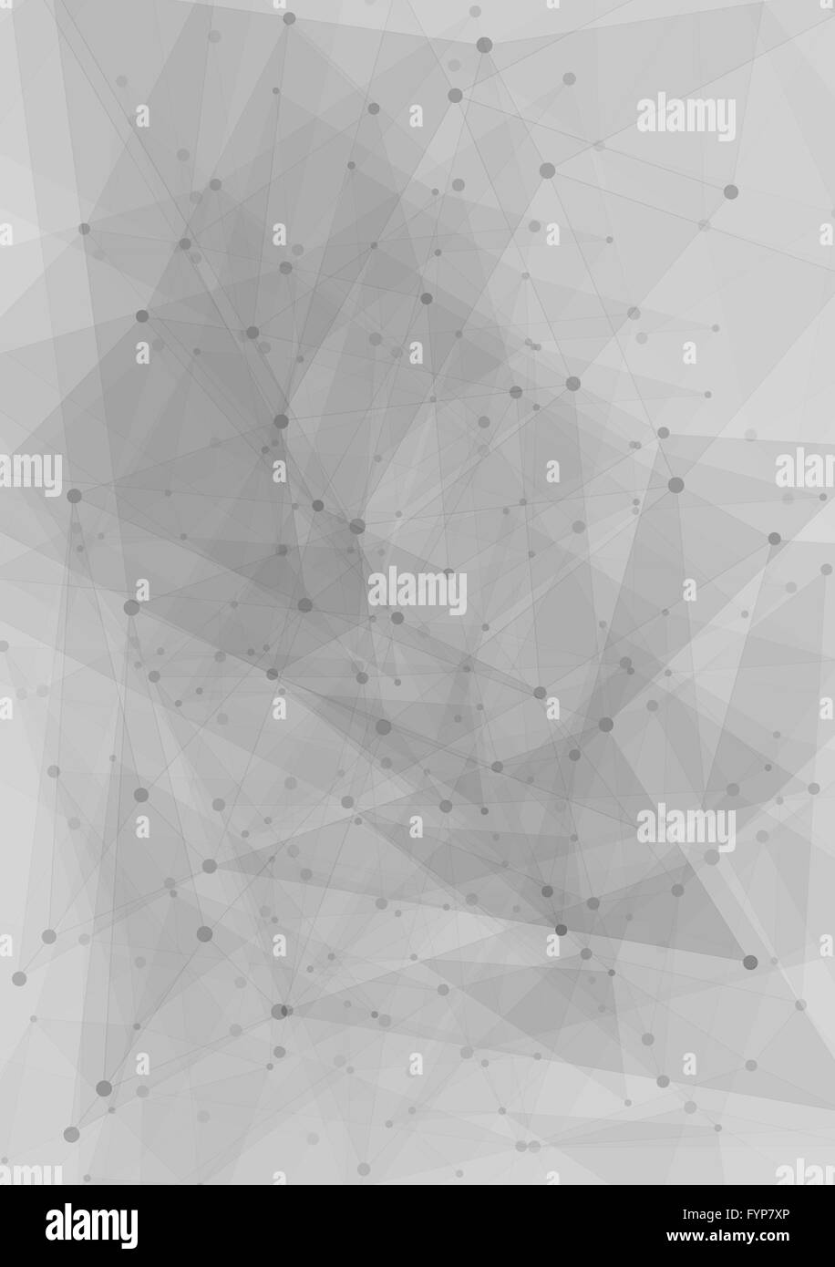 Abstract tech design polygonale gris Banque D'Images