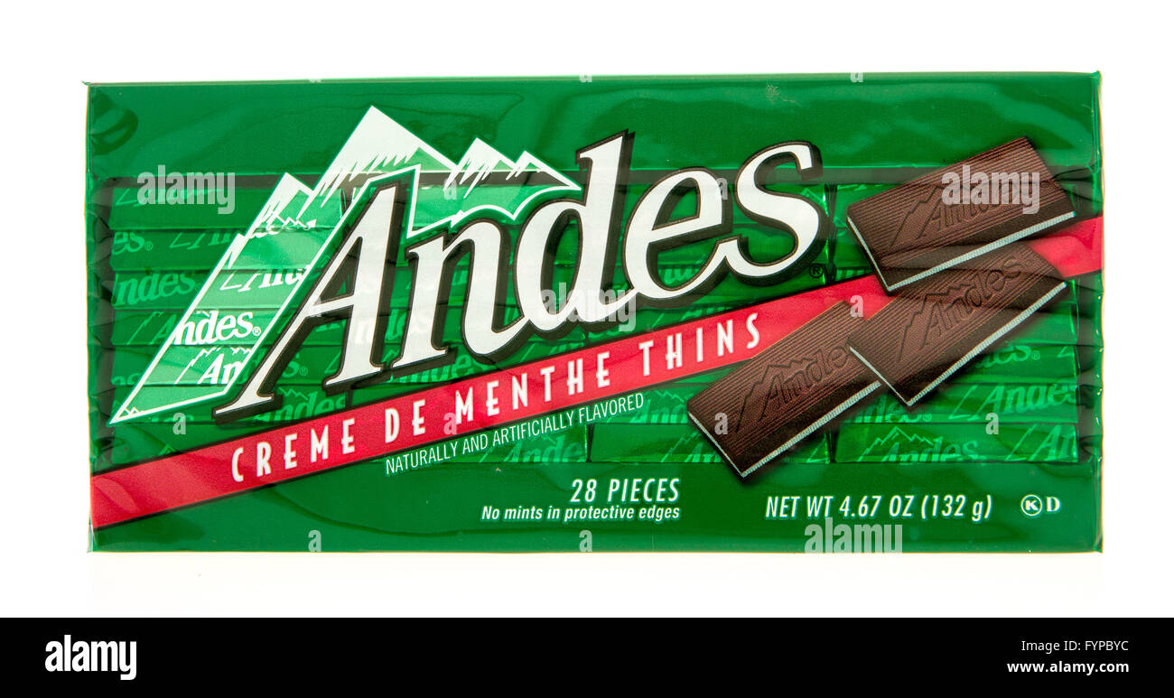 Winneconne, WI -27 oct 2015 : Package d'Andes de crème de menthe, bonbons. Banque D'Images