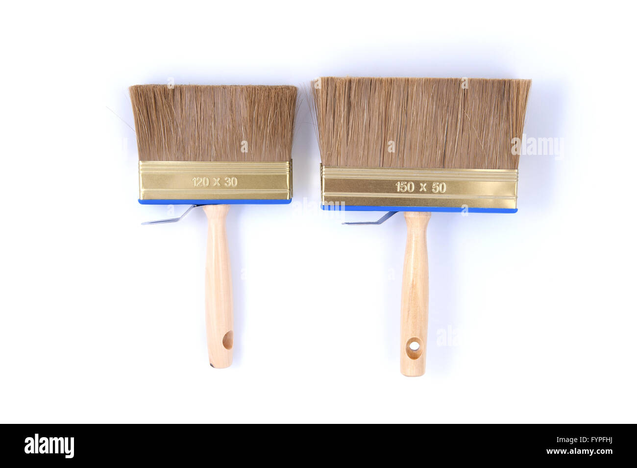 Deux pinceaux de différentes tailles. Banque D'Images