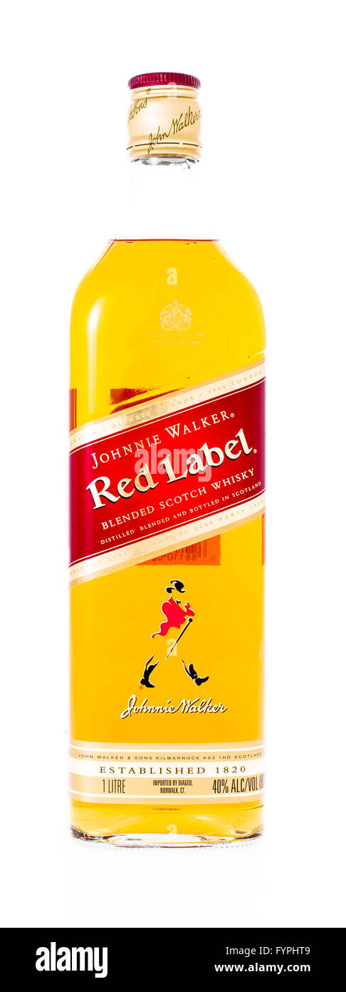 Winneconne, WI - 21 Février 2015 : bouteille de Johnnie Walker Red Label de boissons Banque D'Images