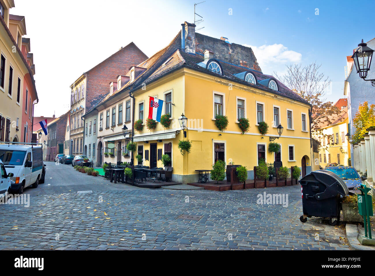 Supérieure vue sur la rue historique de Zagreb Banque D'Images