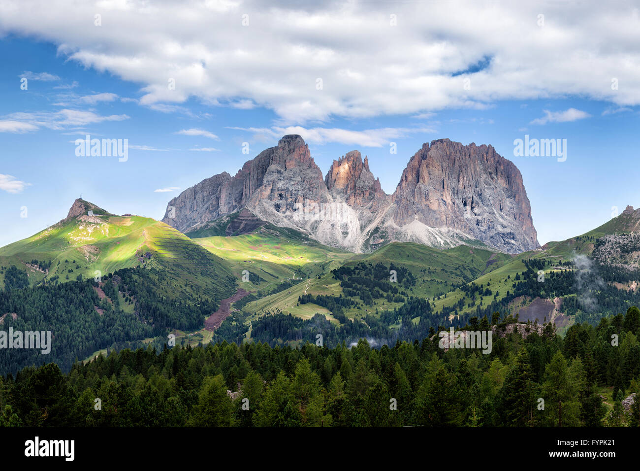 Panorama du Sassolungo mountain peaks Banque D'Images