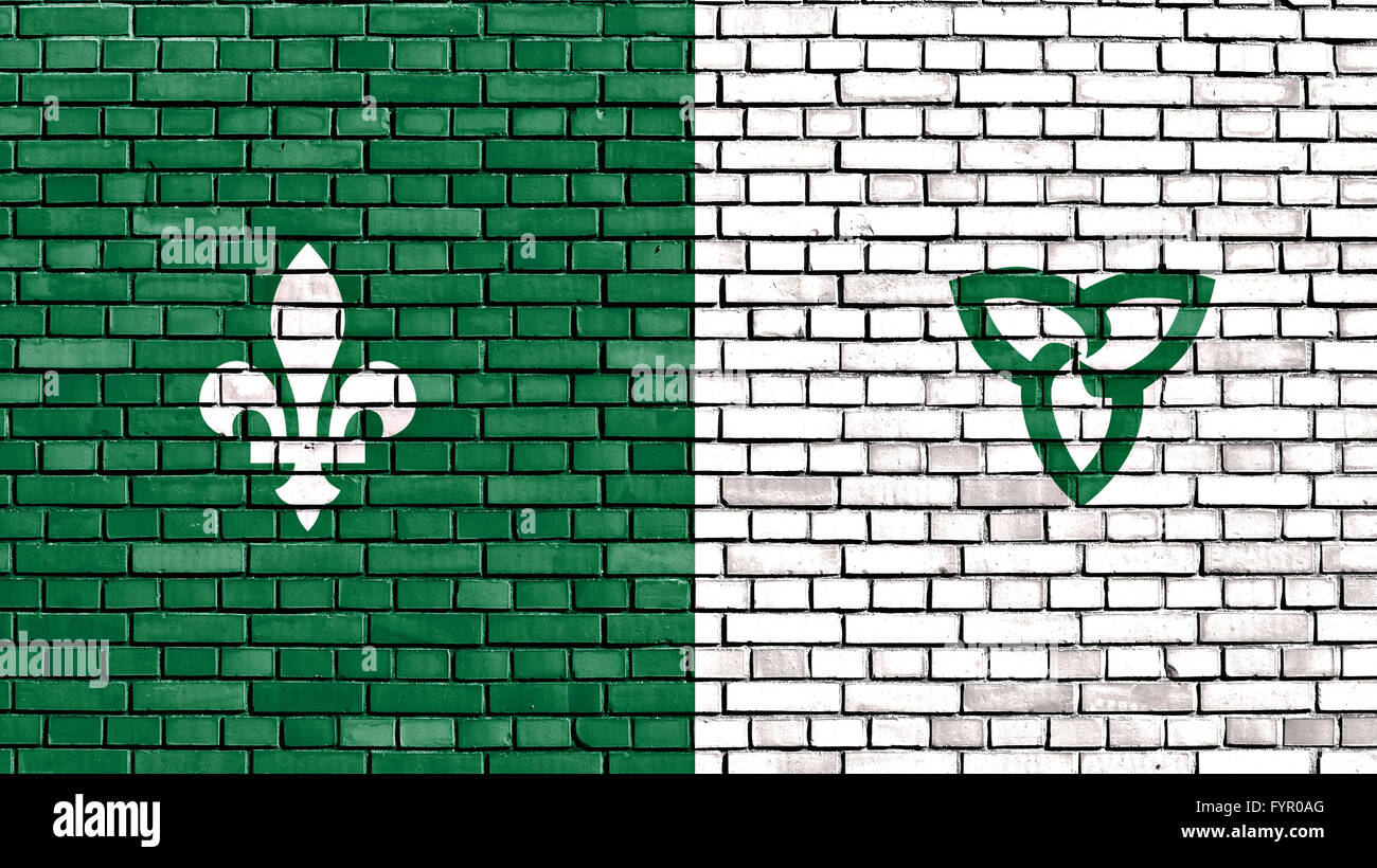 Pavillon d'Franco-ontarien peint sur mur de brique Banque D'Images