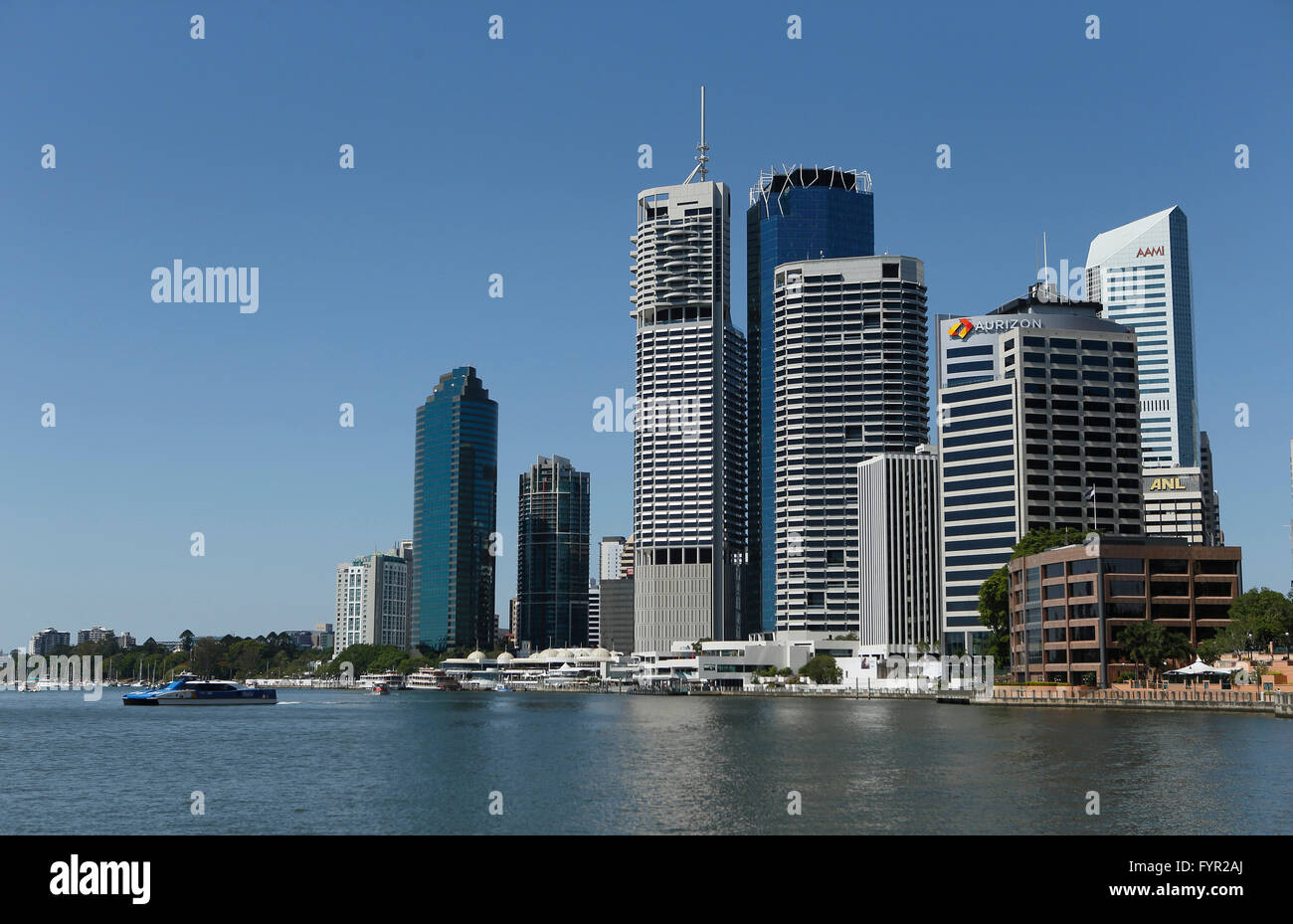 Skyline, fleuve de Brisbane, Brisbane, Queensland, Australie Banque D'Images