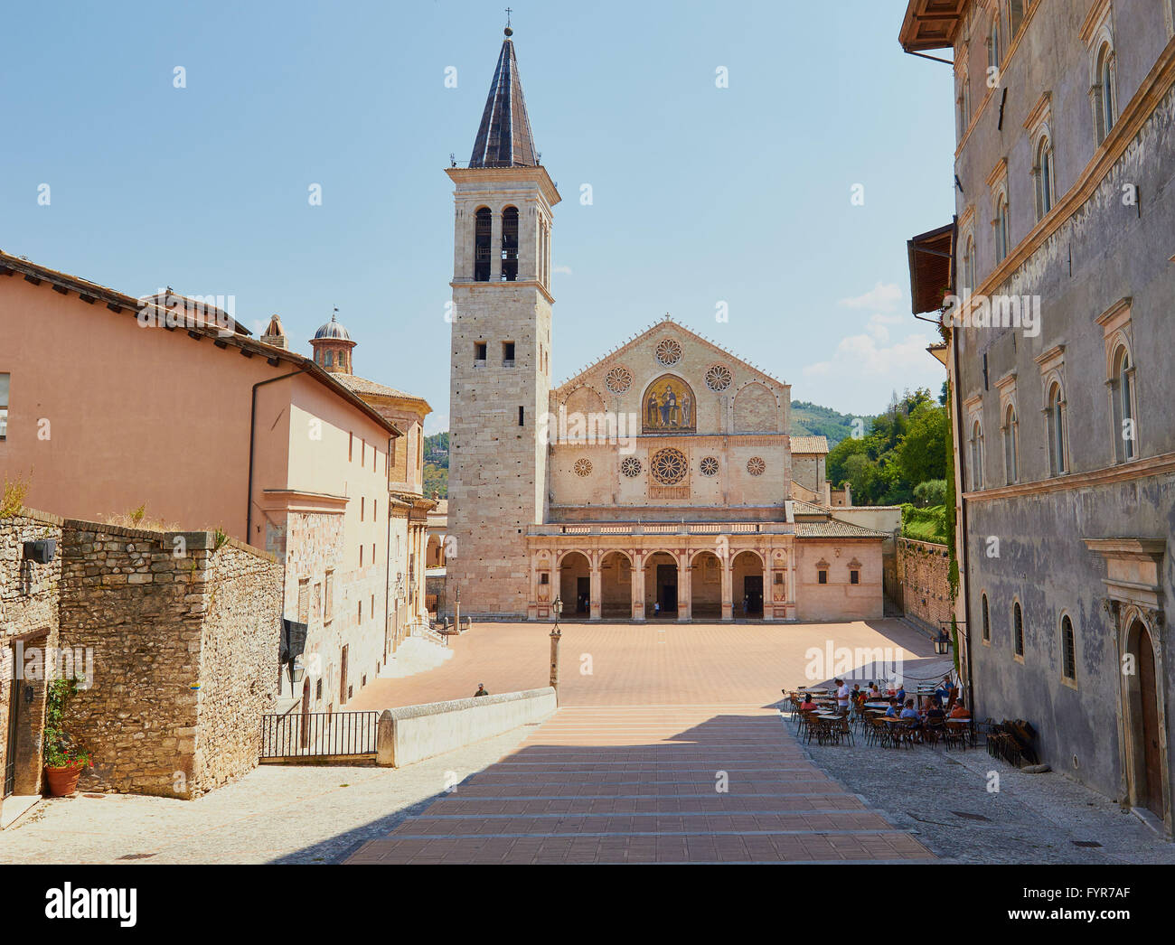 Cathédrale romane de Santa Maria Assunta Spoleto Ombrie Italie Europe Banque D'Images