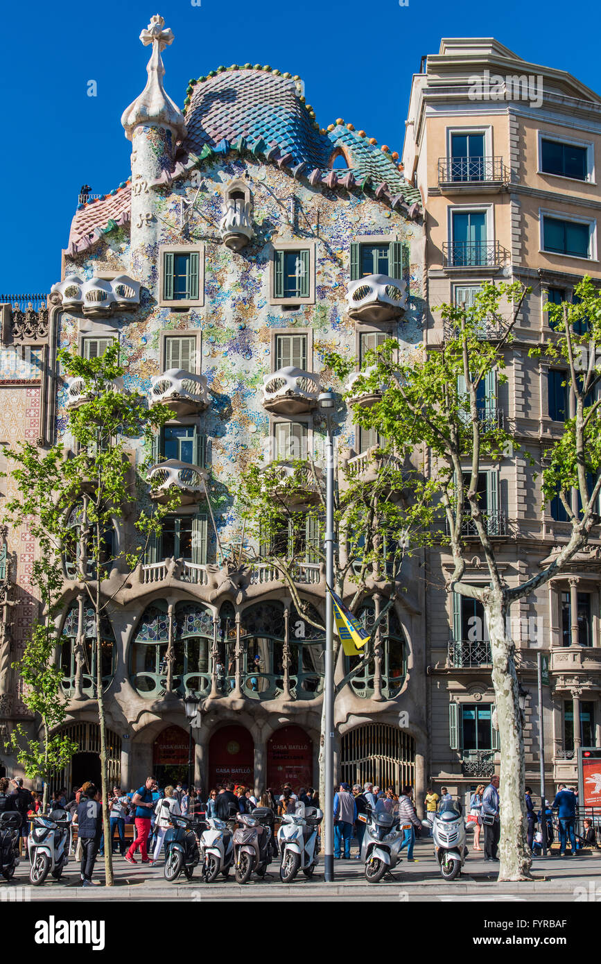 Casa Batllo, Barcelone, Catalogne, Espagne Banque D'Images