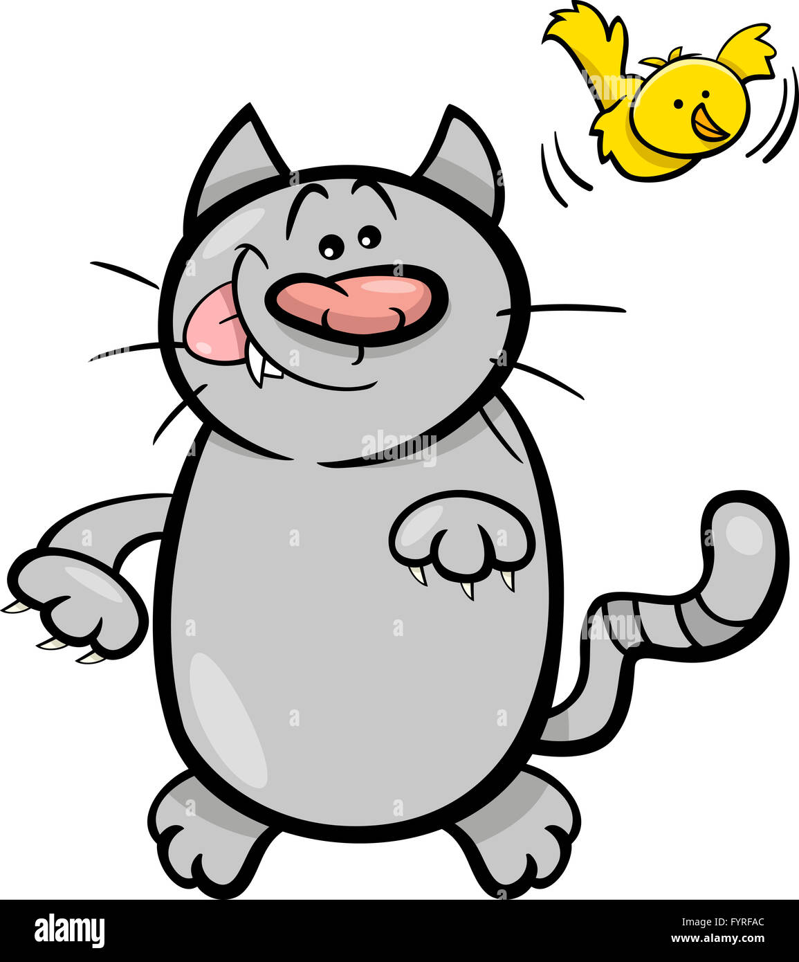 Cat et cartoon Banque D'Images