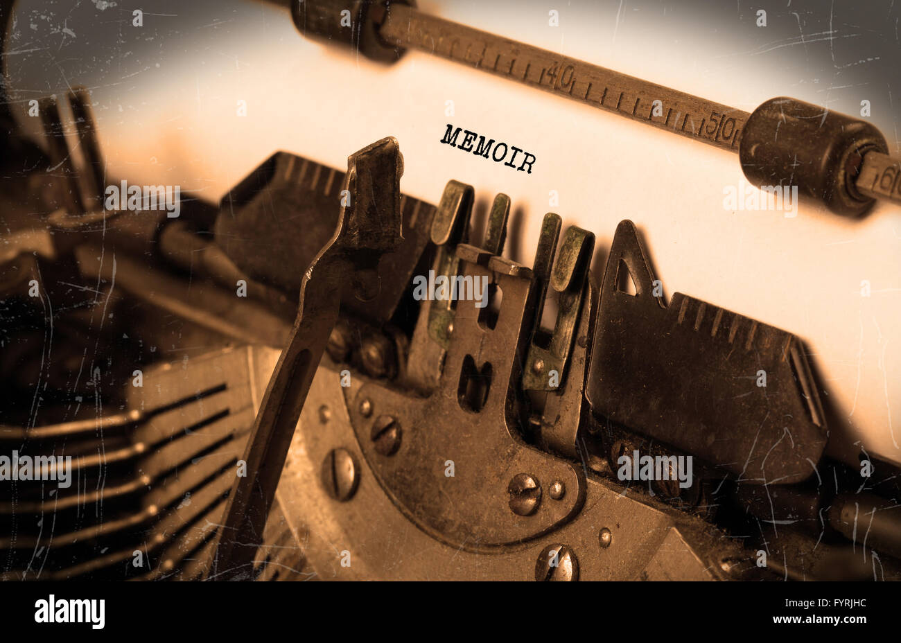 Vintage typewriter close-up - Mémoire, concept de l'histoire Banque D'Images