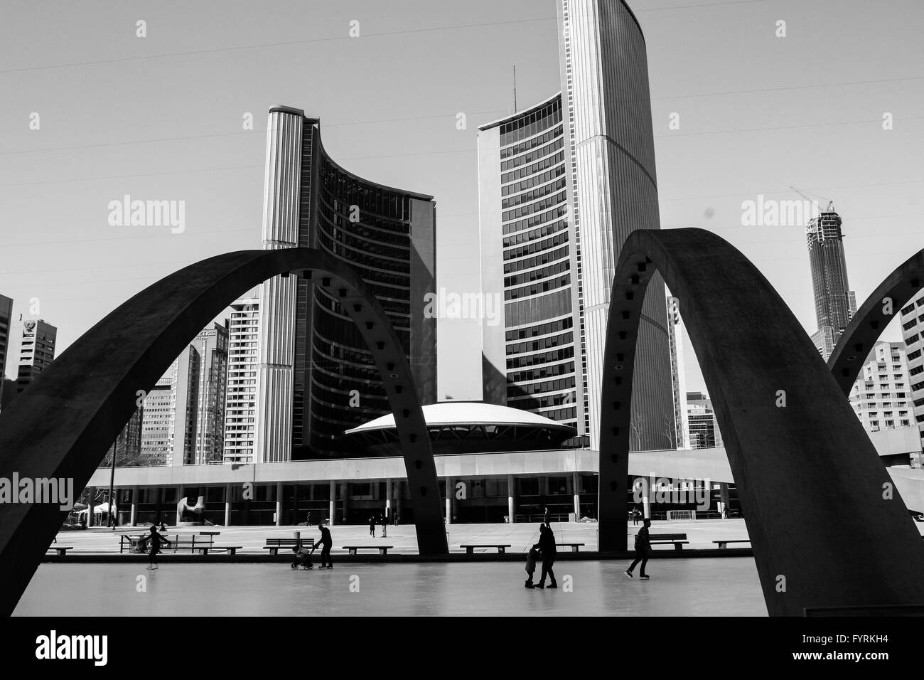 Nathan Phillips Square de Toronto, Canada. Banque D'Images