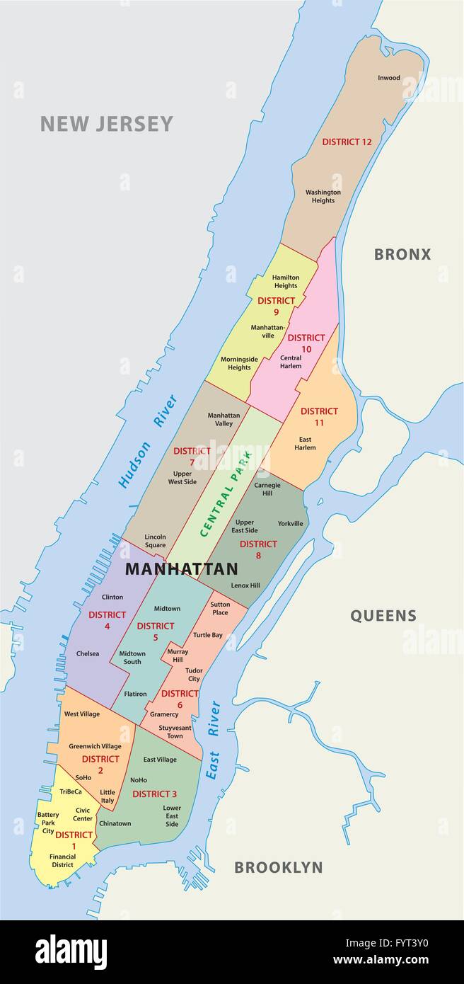Manhattan district map Banque d'images vectorielles Alamy