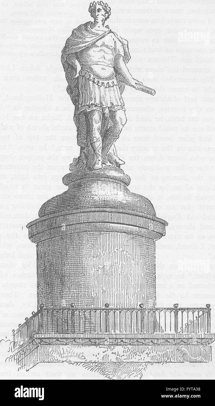 Le monument : Wren's design original pour le sommet du monument, c1880 Banque D'Images