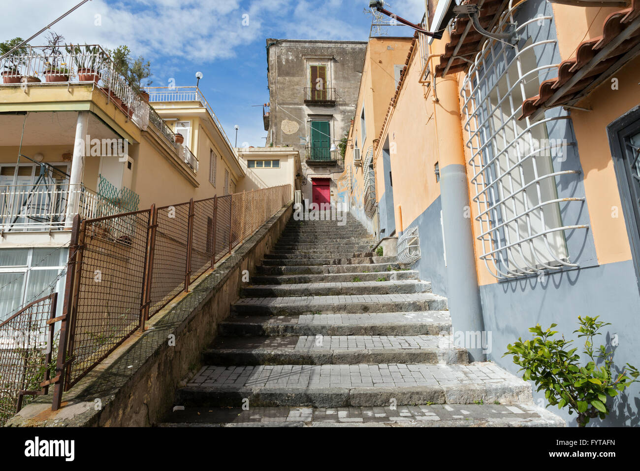 Naples (Italie) - Vomero, Calata San Francesco escaliers Banque D'Images