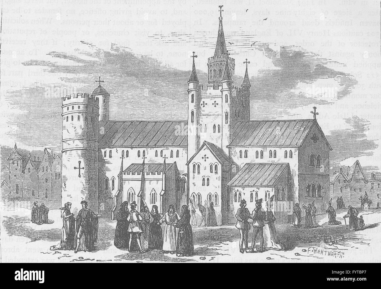 CLERKENWELL : Le Prieuré d'origine de l'église St.John, Clerkenwell. Londres, c1880 Banque D'Images