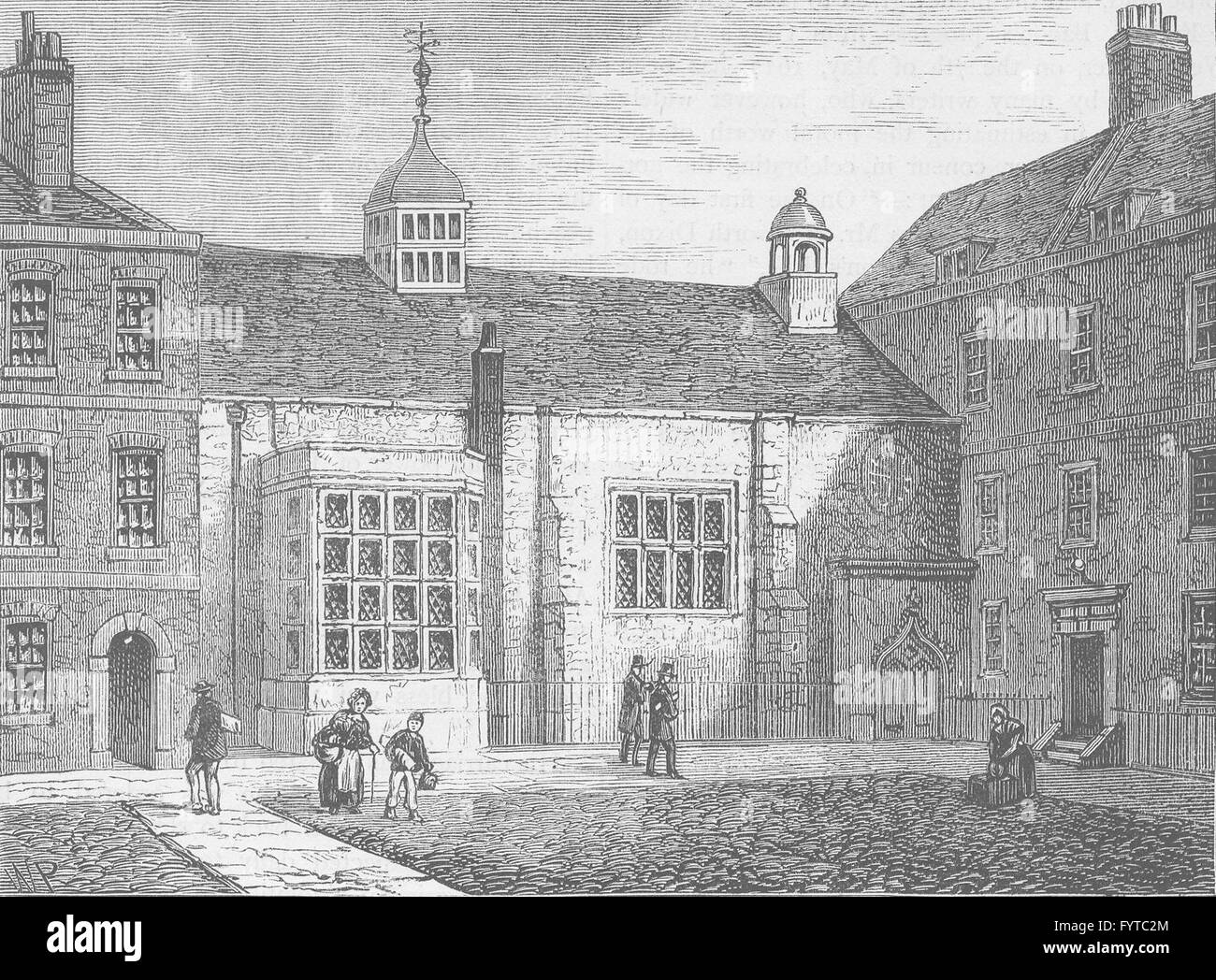 Le HOLBORN INNS OF COURT ET CHANCELLERIE : Staple Inn. Londres, vieux print c1880 Banque D'Images