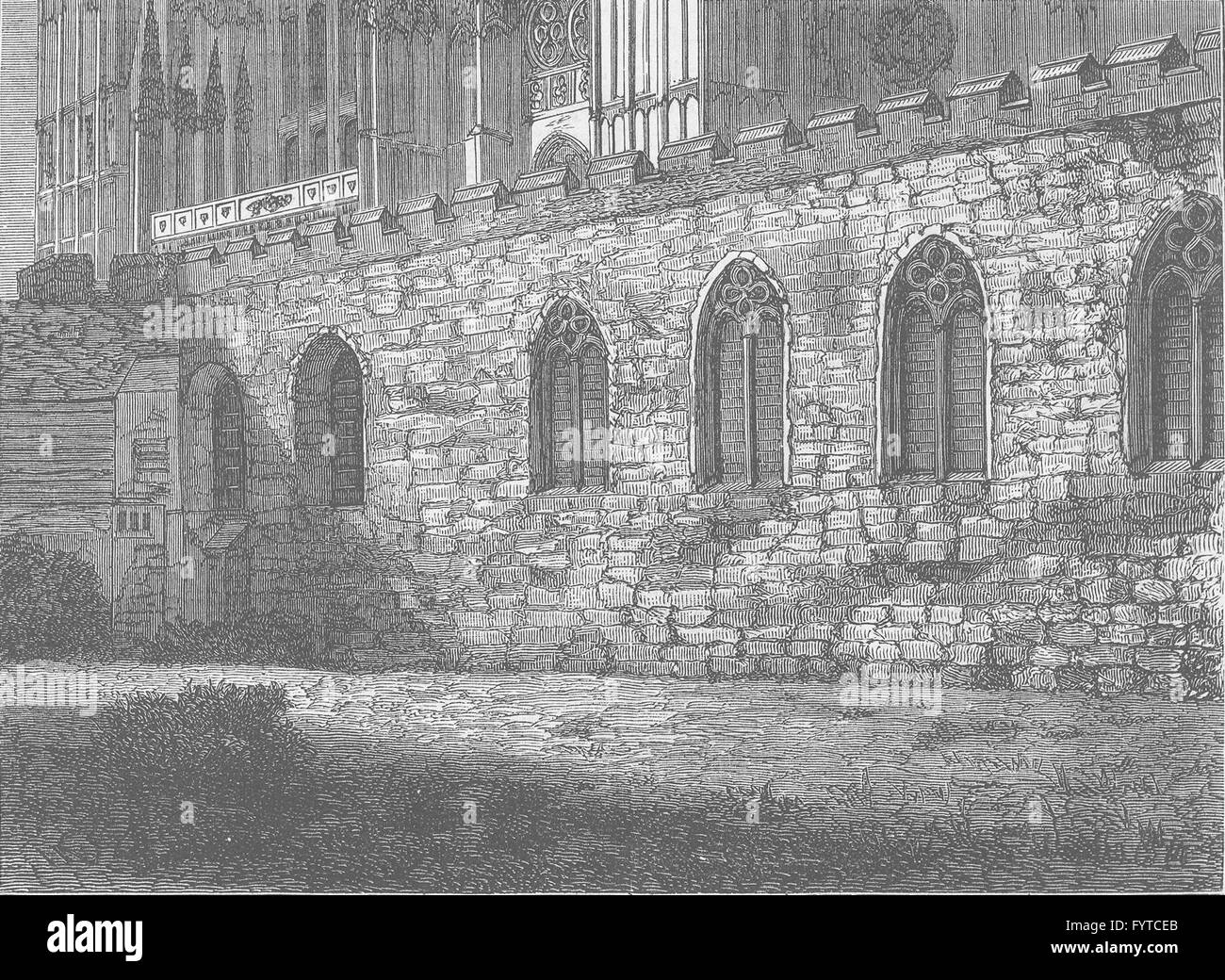 La Westminster School : la chambre de Jérusalem. Londres, antique print c1880 Banque D'Images