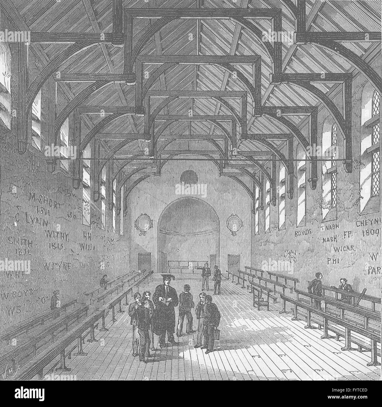 La Westminster School : l'école. Londres, antique print c1880 Banque D'Images