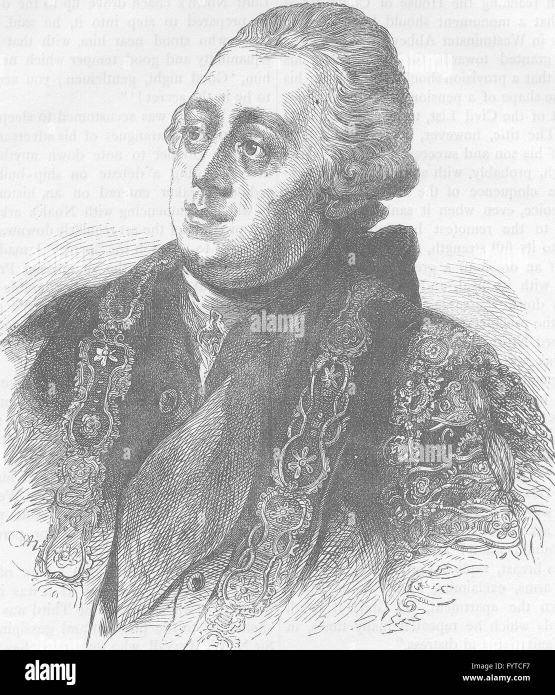 Les politiciens de Westminster : Lord North. Londres, antique print c1880 Banque D'Images