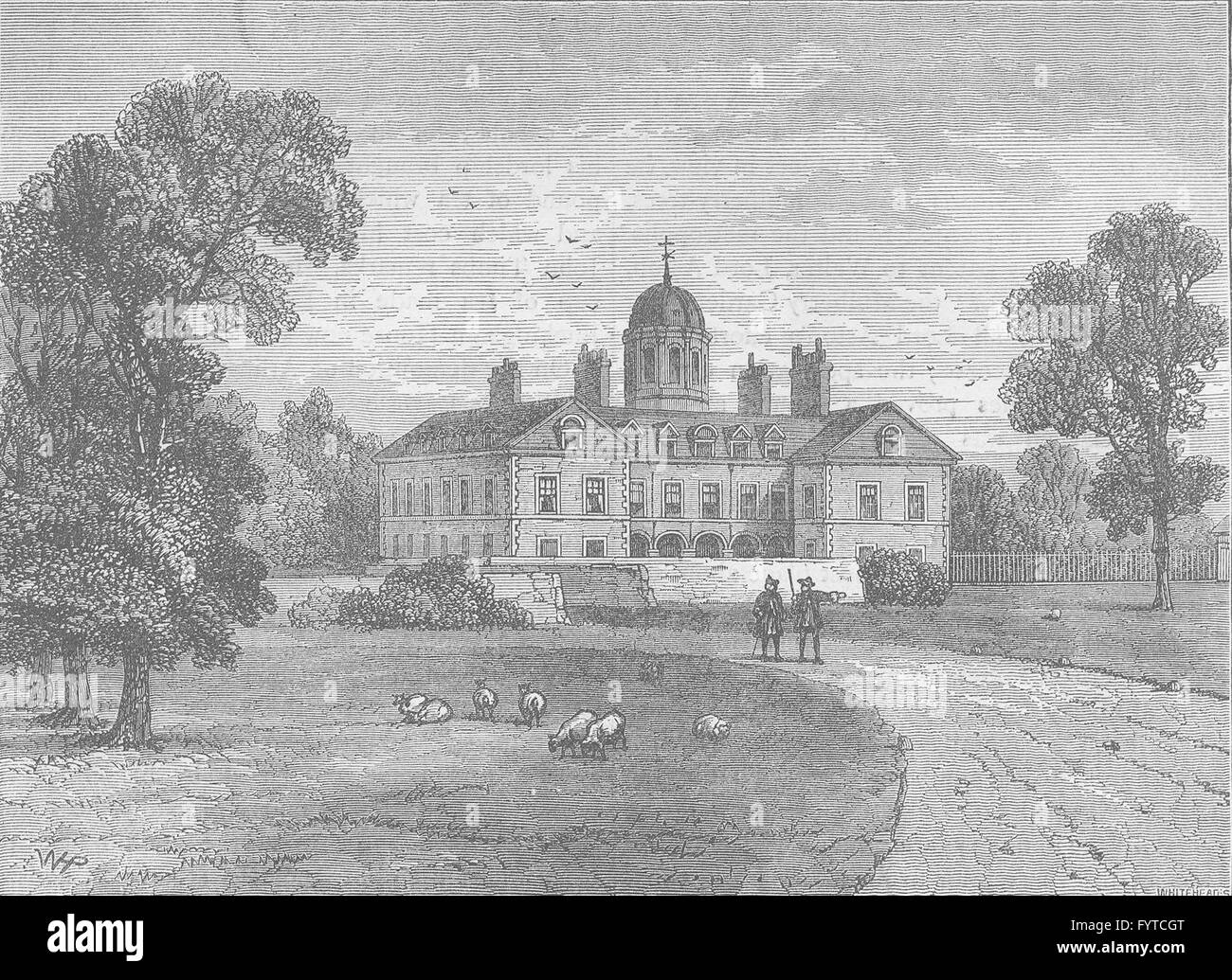 Le palais de Buckingham : Arlington House, 1700. Londres, antique print c1880 Banque D'Images