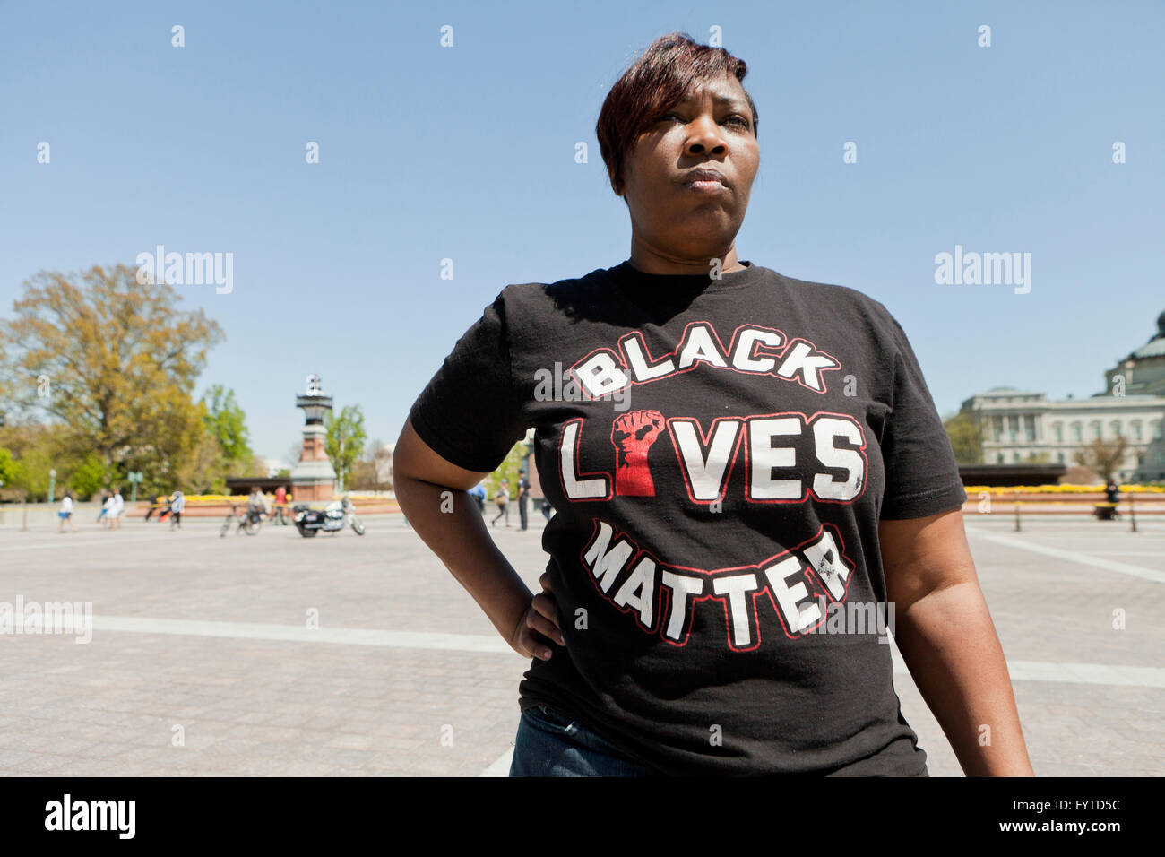 Femme Black vit Question - activiste USA Banque D'Images