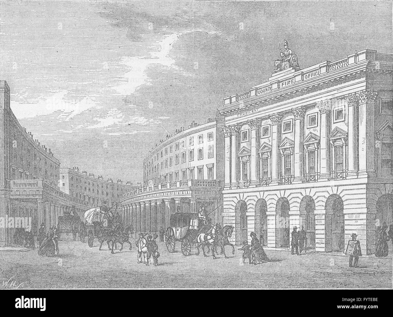 REGENT STREET : le Quadrant, avant la suppression de la colonnade. Londres, c1880 Banque D'Images