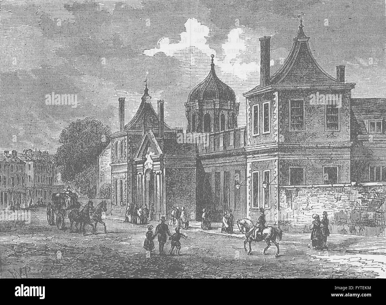 Le BRITISH MUSEUM : Face de Montagu House, Great Russell Street, 1830, c1880 Banque D'Images