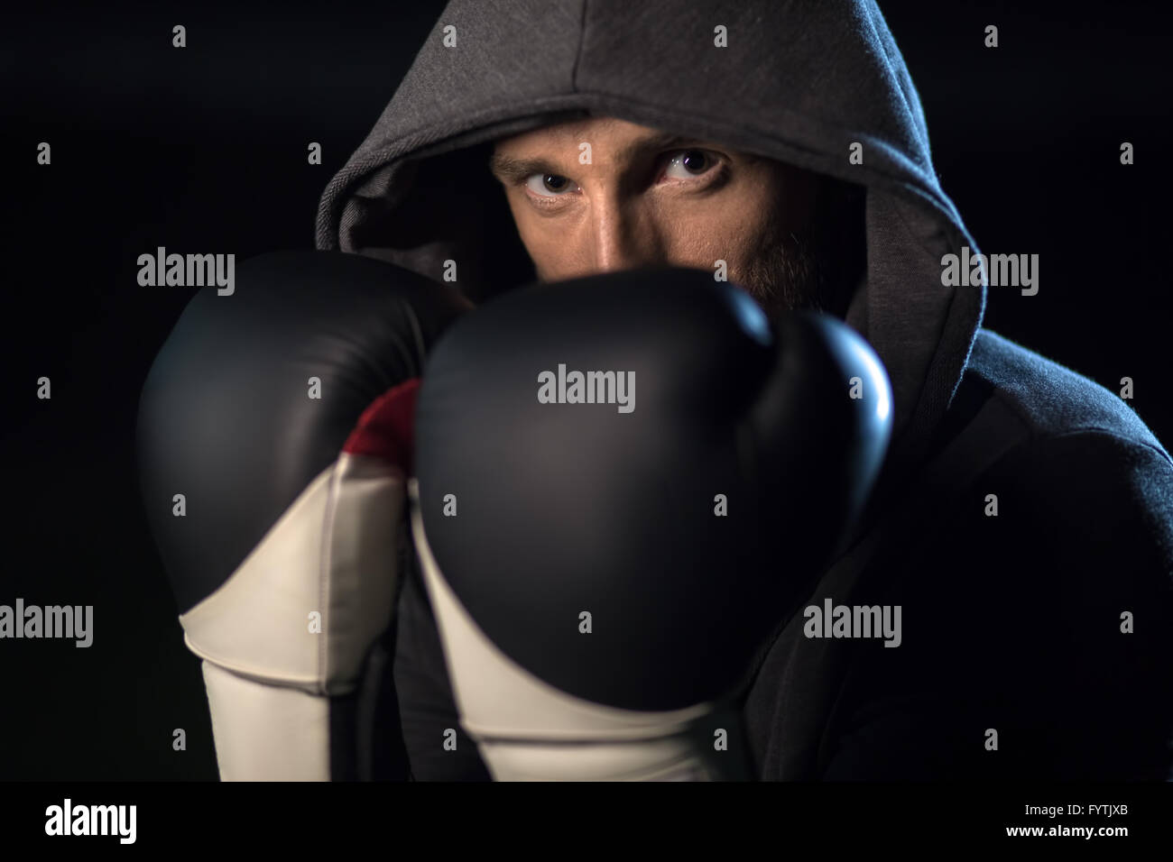 Boxe noir et blanc Banque D'Images