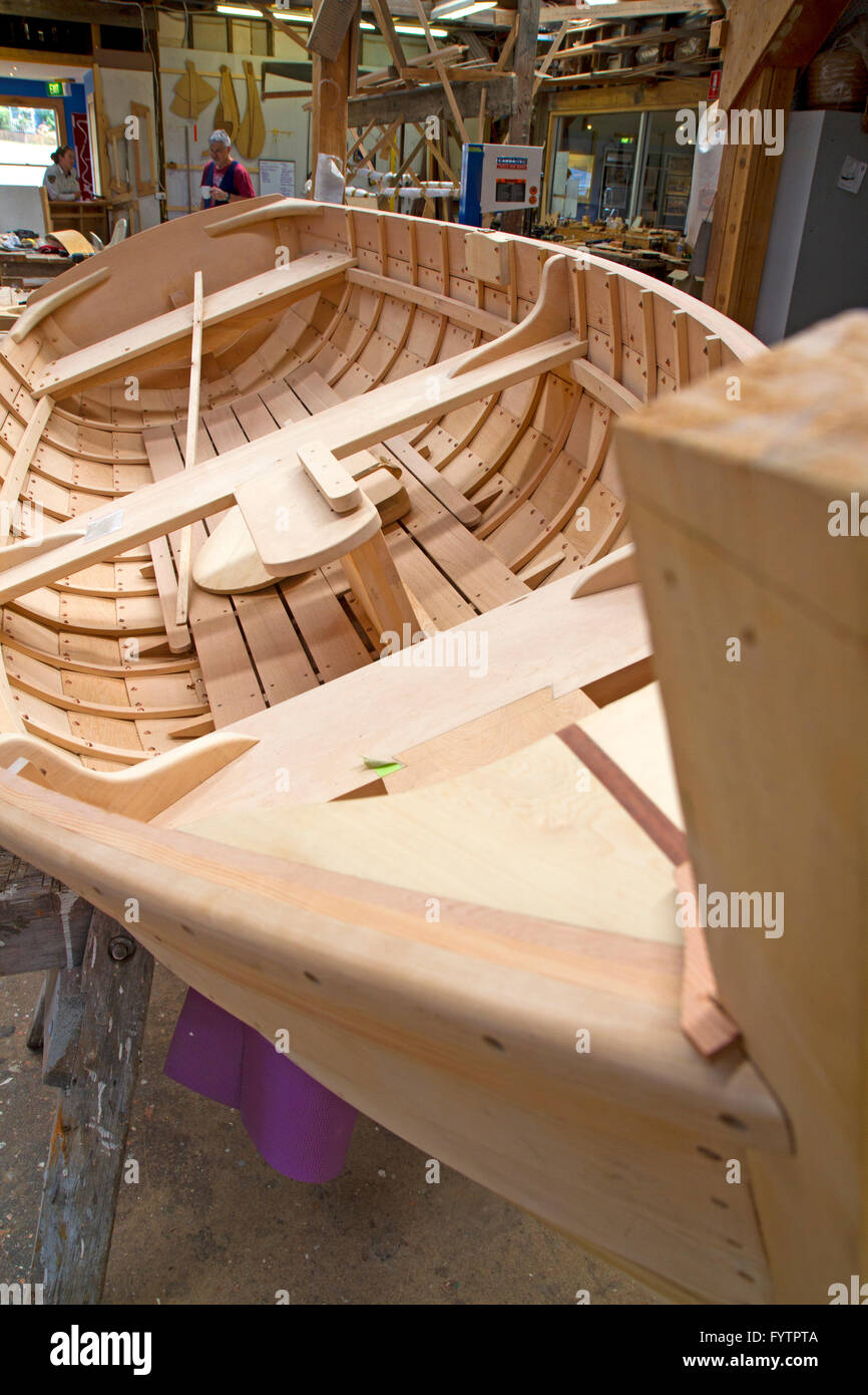 Le bateau en bois en Tasmanie Centre Franklin Banque D'Images