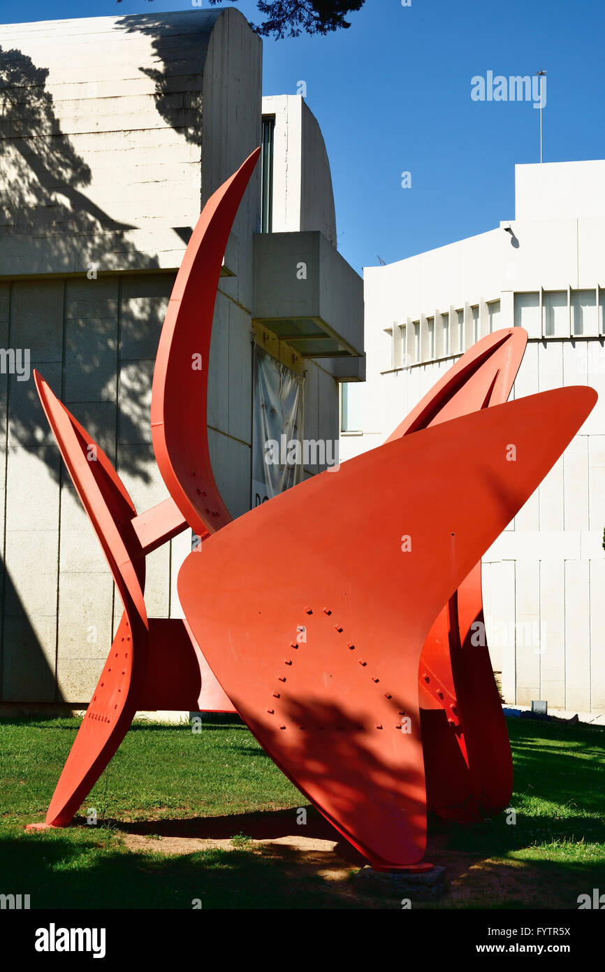 4 ailes d'Alexander Calder dans le jardin de la Fondation Joan Miró. Barcelone, Catalogne, Espagne, Europe Banque D'Images