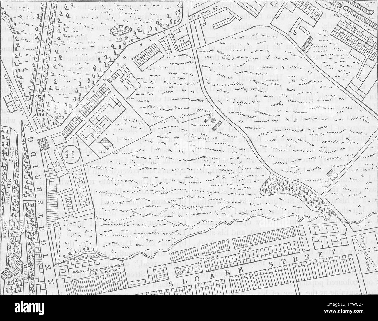 BELGRAVIA : Site de Belgravia, 1814. Londres, c1880 Banque D'Images