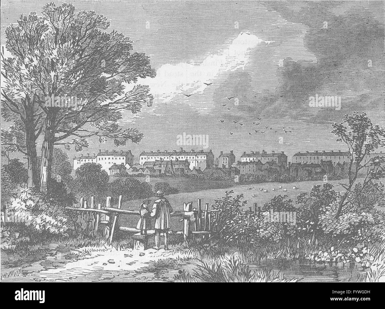 CAMDEN TOWN : La vue de la Hampstead Road, Marylebone, 1780. Londres, c1880 Banque D'Images