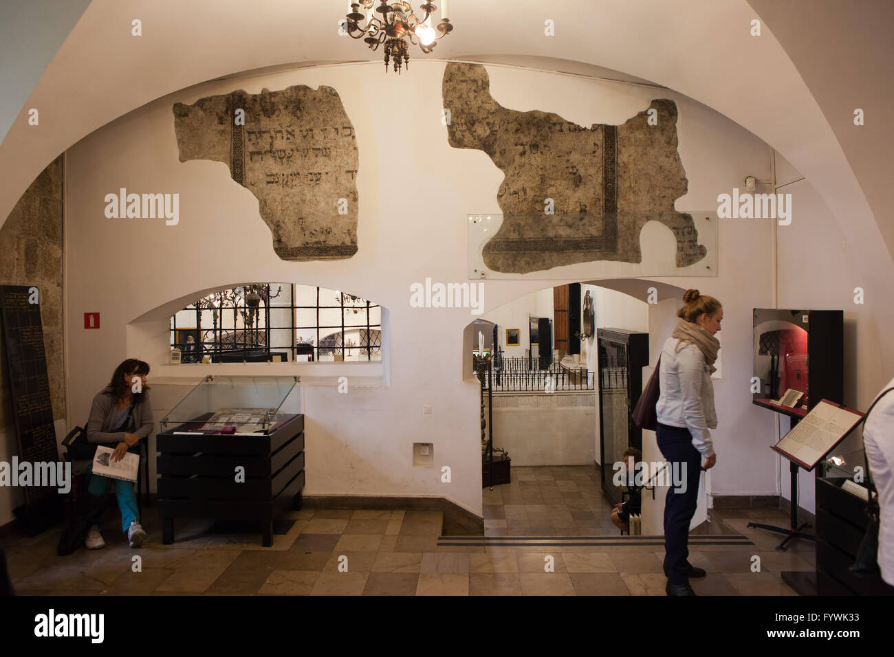 La Pologne, la ville de Cracovie, Kazimierz, Ancienne Synagogue (Synagoga) Historical Museum, de l'intérieur, intérieur, intérieur, Juif h Banque D'Images