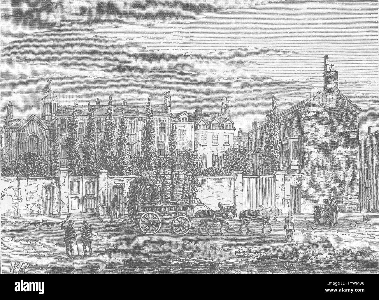 75015 : le couvent, 75015, en 1800. Londres, antique print c1880 Banque D'Images