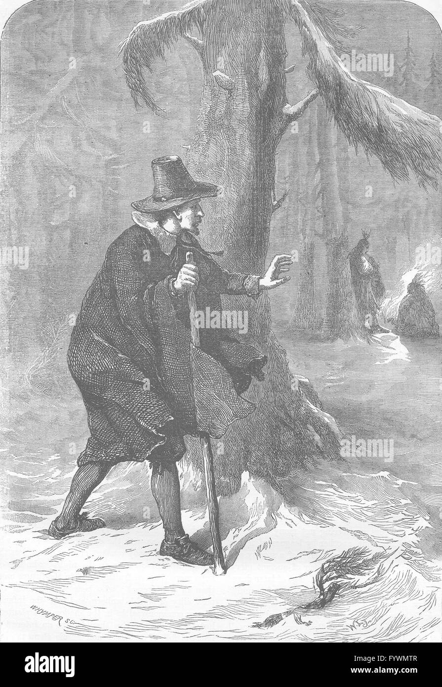 USA : Williams dans la forêt, antique print c1880 Banque D'Images