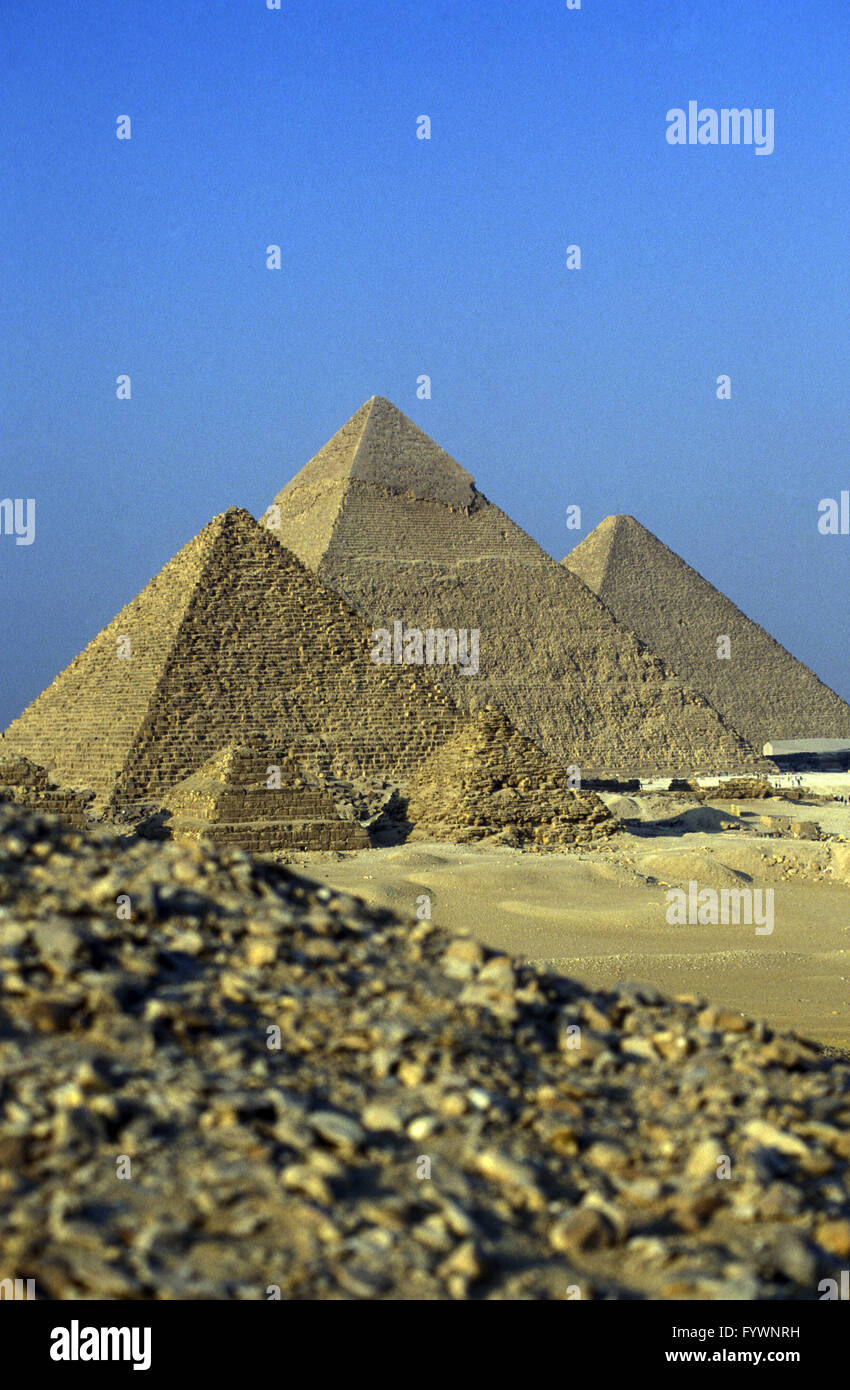 Afrique Egypte Le Caire pyramides de Guizeh Banque D'Images