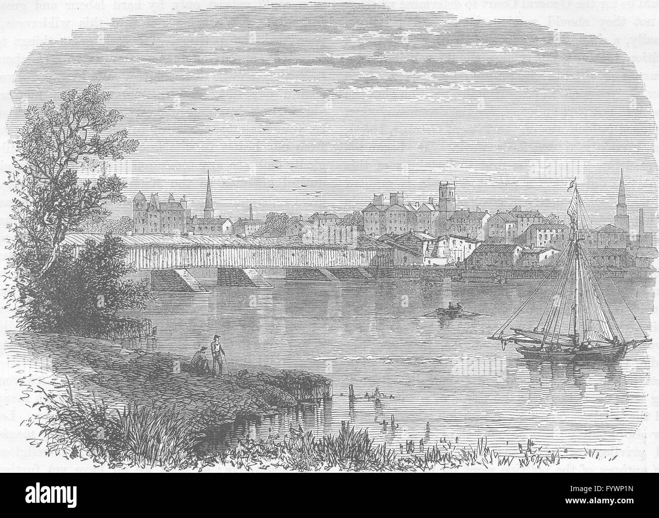 New York : Hartford, Connecticut, antique print c1880 Banque D'Images