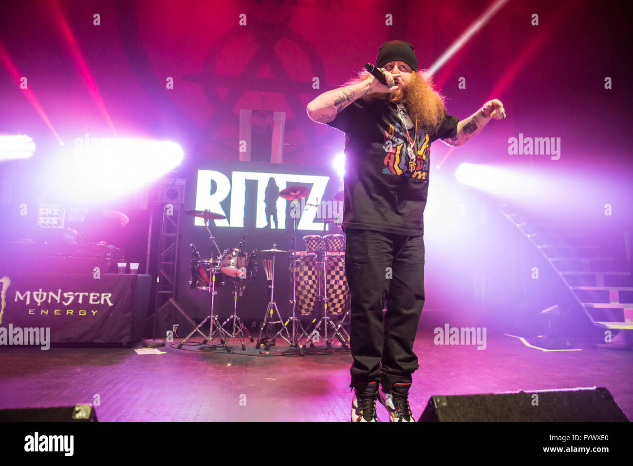 Detroit, Michigan, USA. Apr 24, 2016. Sur la scène RITTZ Tech N9ne Tour centrale indépendante au Fillmore à Detroit, MI le 24 avril 2016 © Marc Nader/ZUMA/Alamy Fil Live News Banque D'Images