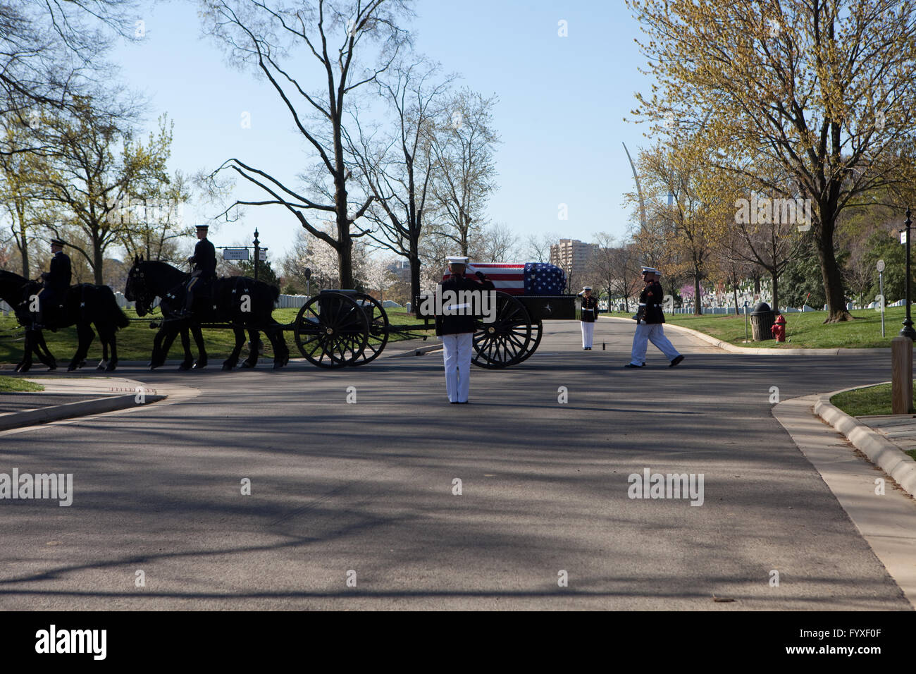 Funérailles militaires au cimetière d'Arlington Washington DC, United States of America Banque D'Images