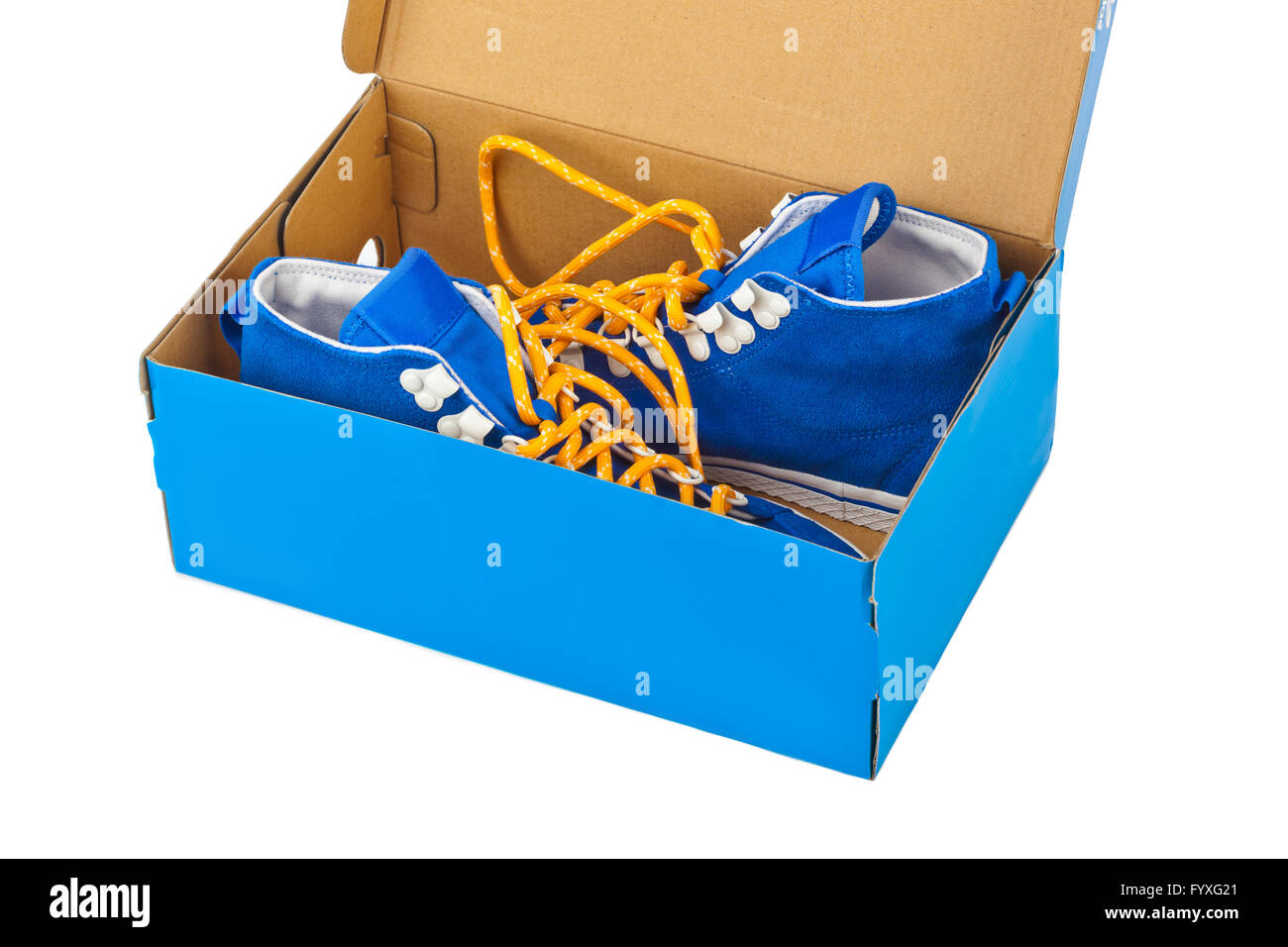 Chaussures de sport en boîte Banque D'Images