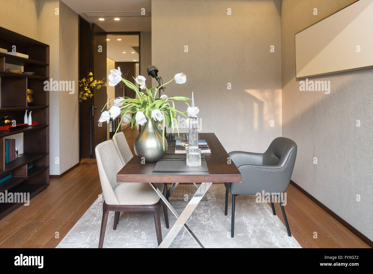 Intérieur de salle à manger moderne Banque D'Images